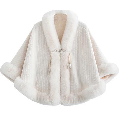 披肩婚礼新娘秋冬结婚旗袍订婚白色斗篷外搭复古名媛高级感