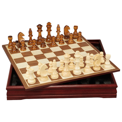 御撰国际象棋套装高档实木桦木国际象棋子初学者木质棋盘西洋跳棋