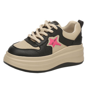 达芙妮厚底板鞋女款2026新款爆款春季鞋子休闲鞋增高运动鞋老爹鞋