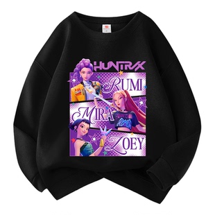 新款KPop Demon Hunters猎魔女团男女童春秋装卫衣套头儿童上衣潮