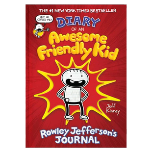 小鬼头日记 英文原版 Diary Of An Awesome Friendly Kid 小屁孩日记作者Jeff Kinney新作 畅销漫画书 平装 搭罗利杰斐逊历险记