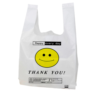 透明笑脸塑料袋厂家批发商用加厚大背心食品袋外卖打包方便小袋子