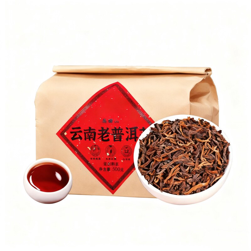 云南熟普洱茶茶叶熟老熟茶口粮茶年货老班章山古树散装十年大叶种