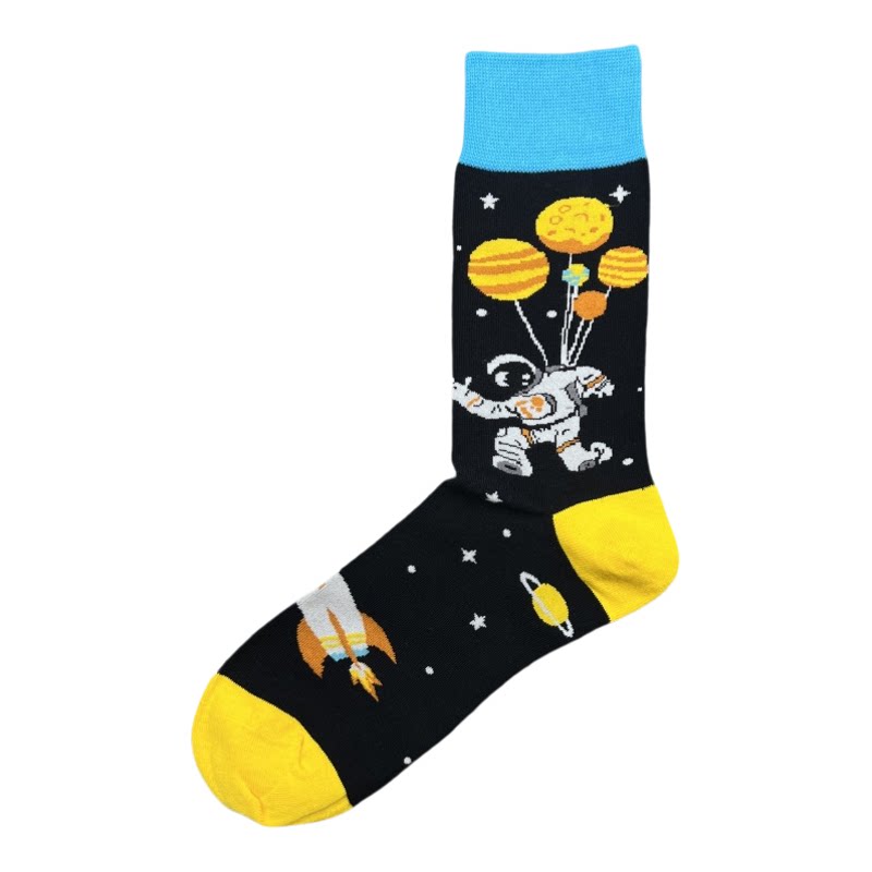 happysocks男士太空人星球花袜子