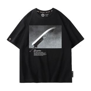 drew BLEACH死神动漫联名短袖T恤男夏季黑崎一护周边宽松衣服潮牌