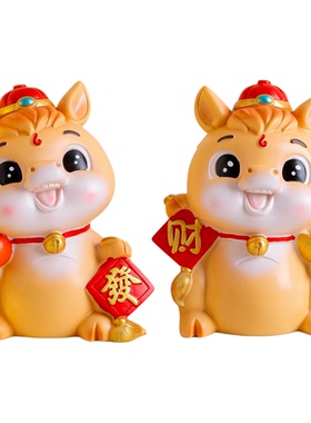 马年吉祥物国潮马存钱罐桌面摆件