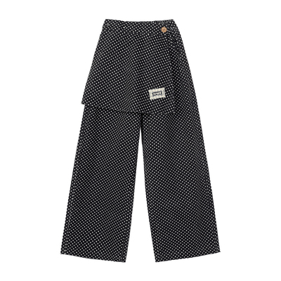 NORNOR女童波点叠片阔腿裤春款