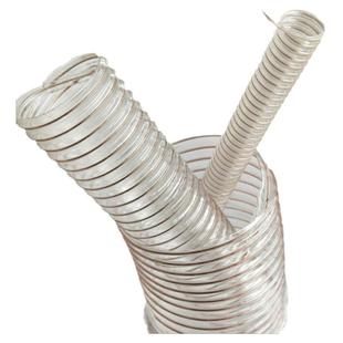 PU钢丝软管透明加厚耐磨过料管工业吸尘管扫地车软管厚1.53mm木工