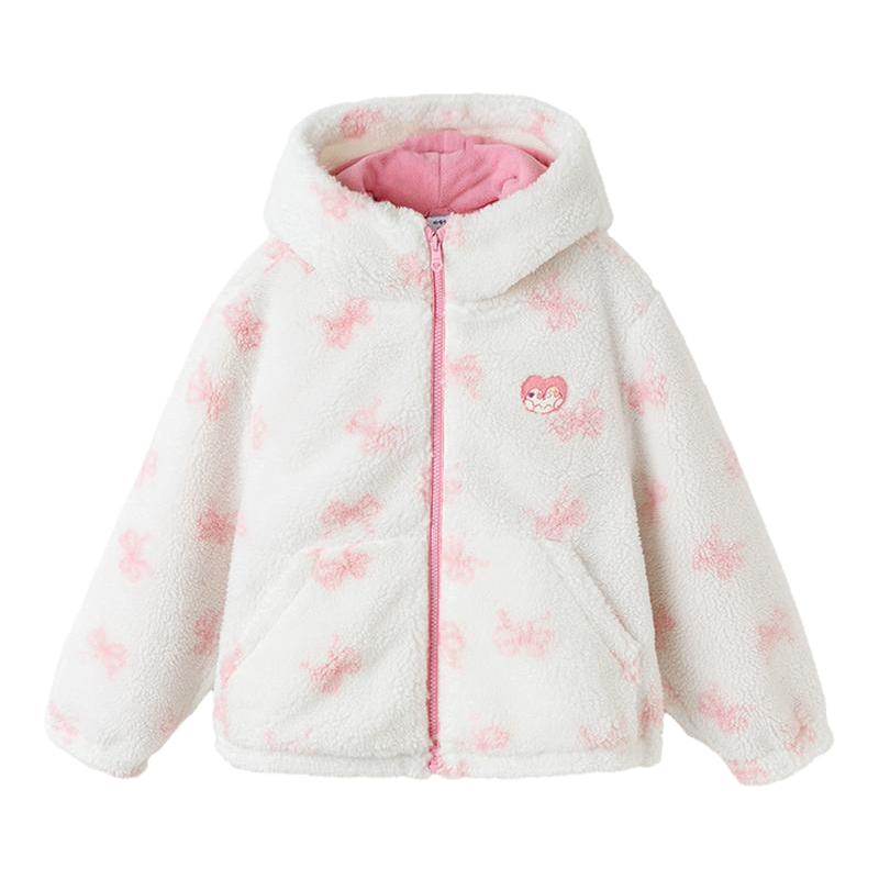 巴拉巴拉棉服女童仿羊羔毛外套萌