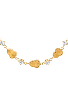 【买3免1】新中式辐射微笑葫芦锁骨链女 小众设计甜美清新项链