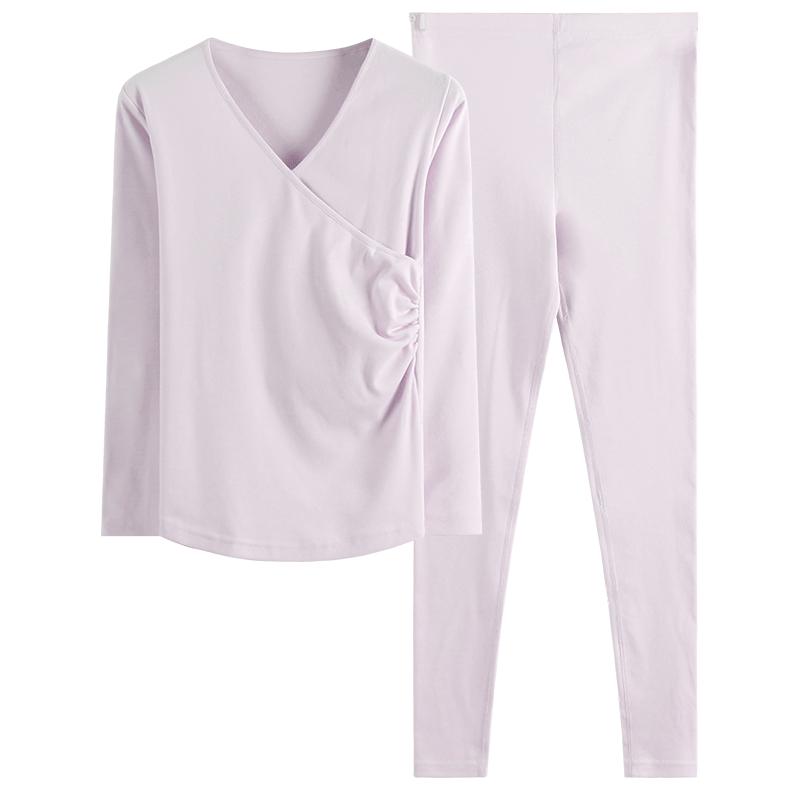 孕妇保暖内衣秋衣秋裤套装产后哺乳上衣喂奶月子服磨毛打底衫秋冬