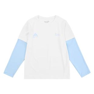 ebaer儿童长袖T恤运动速干衣2026夏季男童女童假两件凉感防晒上衣