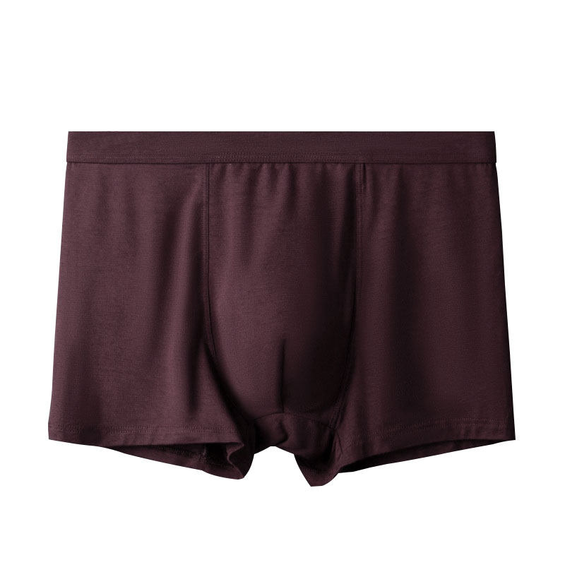 男胖子肥佬酒红色内裤莫代尔棉加大加肥黑色200斤四角裤平角大码