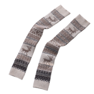 护膝保暖秋冬女羊毛羊绒过膝袜套