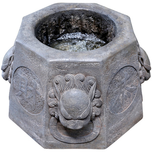 中式庭院假山流水景观鱼池花园布置创意貔貅喷泉造景装饰水池摆件