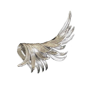 秋冬气场金属流光羽翼胸针高品质中古vintage胸花别针男女配饰