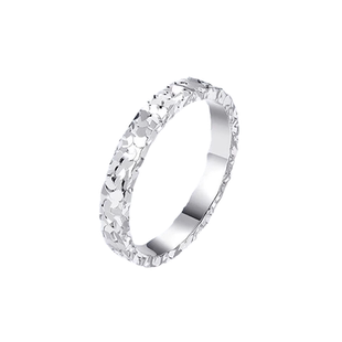 老凤祥999纯银碎碎冰足银戒指情侣对戒新款指环情人节礼物送女友