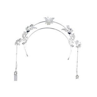 格格间原创【青衣】汉服银色清冷感发饰套装圣母冠发簪子发饰头饰