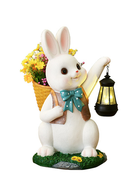 庭院仿真树脂卡通小兔子花盆摆件