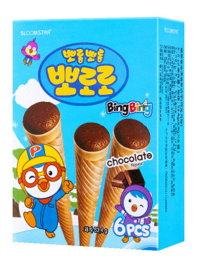 韩国进口啵乐乐冰淇淋饼干夹心蛋卷雪糕甜筒巧克草莓儿童零食礼物