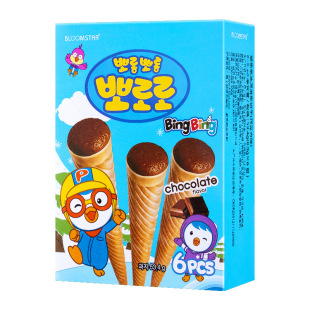 韩国进口啵乐乐冰淇淋饼干夹心蛋卷雪糕甜筒巧克草莓儿童零食礼物