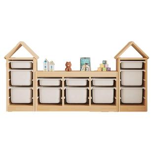 玩具收纳柜儿童玩具置物架多层收纳架实木落地大容量客厅整理柜