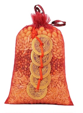 五谷丰登杂粮乔迁新居结婚陪嫁现代简约带壳创意福袋礼物