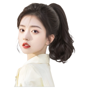 假发辫子马尾女仿全真人发高马尾假发抓夹卷发自然慵懒轻盈假马尾