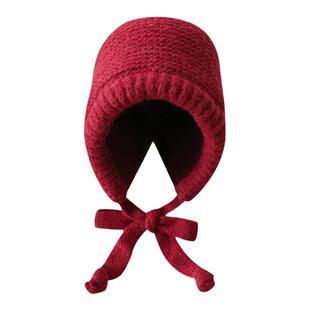 韩系纯色套头帽女生秋冬加厚款护耳保暖毛线帽针织帽包包帽子两用