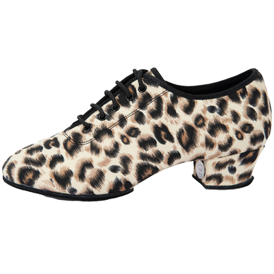 英皇舞霸女拉丁舞鞋专业室内豹纹