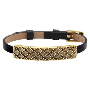 黑金传奇龙鳞黄金手链男款酷黑时尚情侣款足金龙手环国潮复古纯金