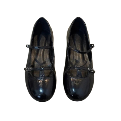 羊皮复古一字扣玛丽珍软底单鞋女