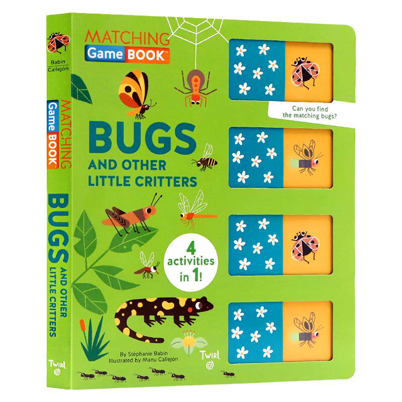 英文原版绘本 Matching Game Book: Bugs and Other Little Critters 虫子和其他小动物 昆虫配对机关操作拉拉配对书 原版英语书籍