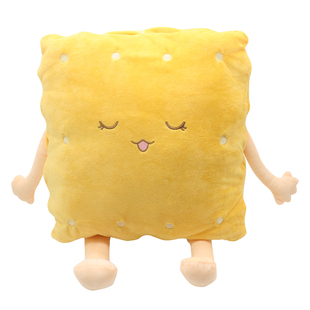 汽车创意饼干头枕腰靠车用靠垫腰垫卡通可爱车载公仔靠枕护颈枕女