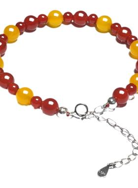 天然玛瑙奥莱依925纯银个性时尚