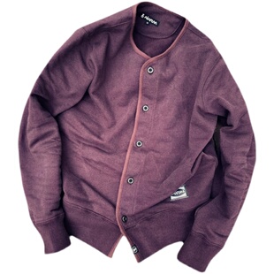 咔叽范重磅强捻纱日系海军通勤开衫复古休闲长袖卫衣RRL风格开衫