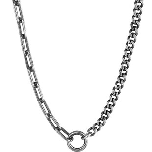 周大福简约百搭十字不规则925银项链男士AB40496新品送男友