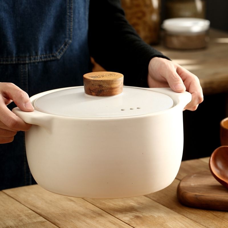 多美然 白色砂锅彩色陶瓷砂锅明火耐高温电陶炉燃气沙锅煲汤炖锅