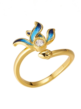 敦煌研究院清涟莲华戒指项链耳环