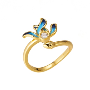 敦煌研究院清涟莲华戒指项链耳环 文创首饰套装2026新款时尚轻奢