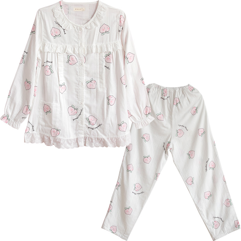 yourban月子服夏季薄款产后纯棉春秋纱布孕妇睡衣喂奶哺乳家居服