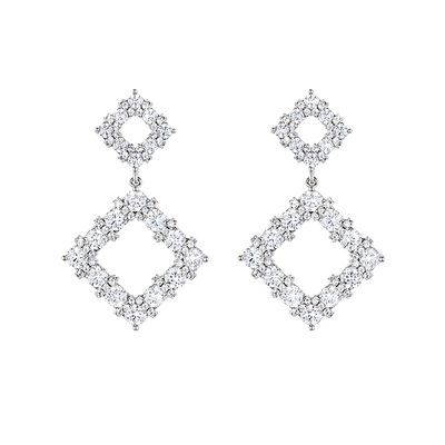 INCHEDITION爱心环圈水晶耳环