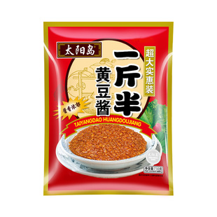 太阳岛黄豆酱一斤半大包装商用实惠正宗东北大酱750g豆瓣酱葱蘸酱