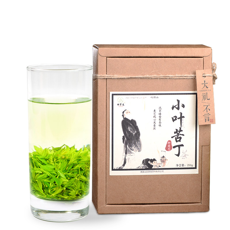 羽芽春小叶苦丁茶2024新茶叶特级嫩芽四川峨眉山野生青山绿水250g