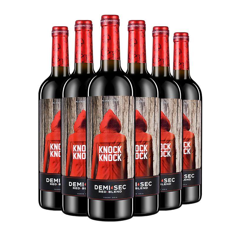 【原箱发货】奥兰小红帽半甜红葡萄酒6支装正品原瓶进口红酒