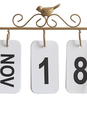 金属木质手动翻页拍照道具日期牌