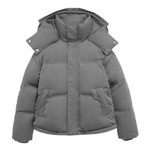 95%白鹅绒羽绒服女冬小个子2025新款休闲韩版面包服黑色外套短款