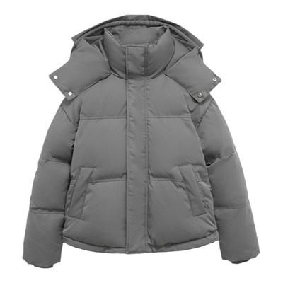 可脱卸帽羽绒服短款95%白鹅绒