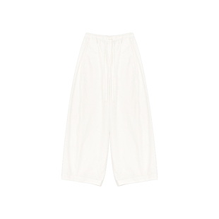 OMITI省略 进口长绒棉极简抽绳休闲阔腿裤女 量感弧形 26早春新品