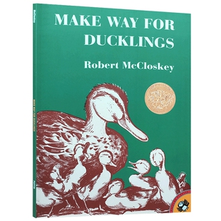 Make Way for Ducklings 让路给小鸭子 英文原版绘本 凯迪克金奖 汪培珽书单铅笔画风格 启蒙儿童情商培养绘本 百本需读正版进口书